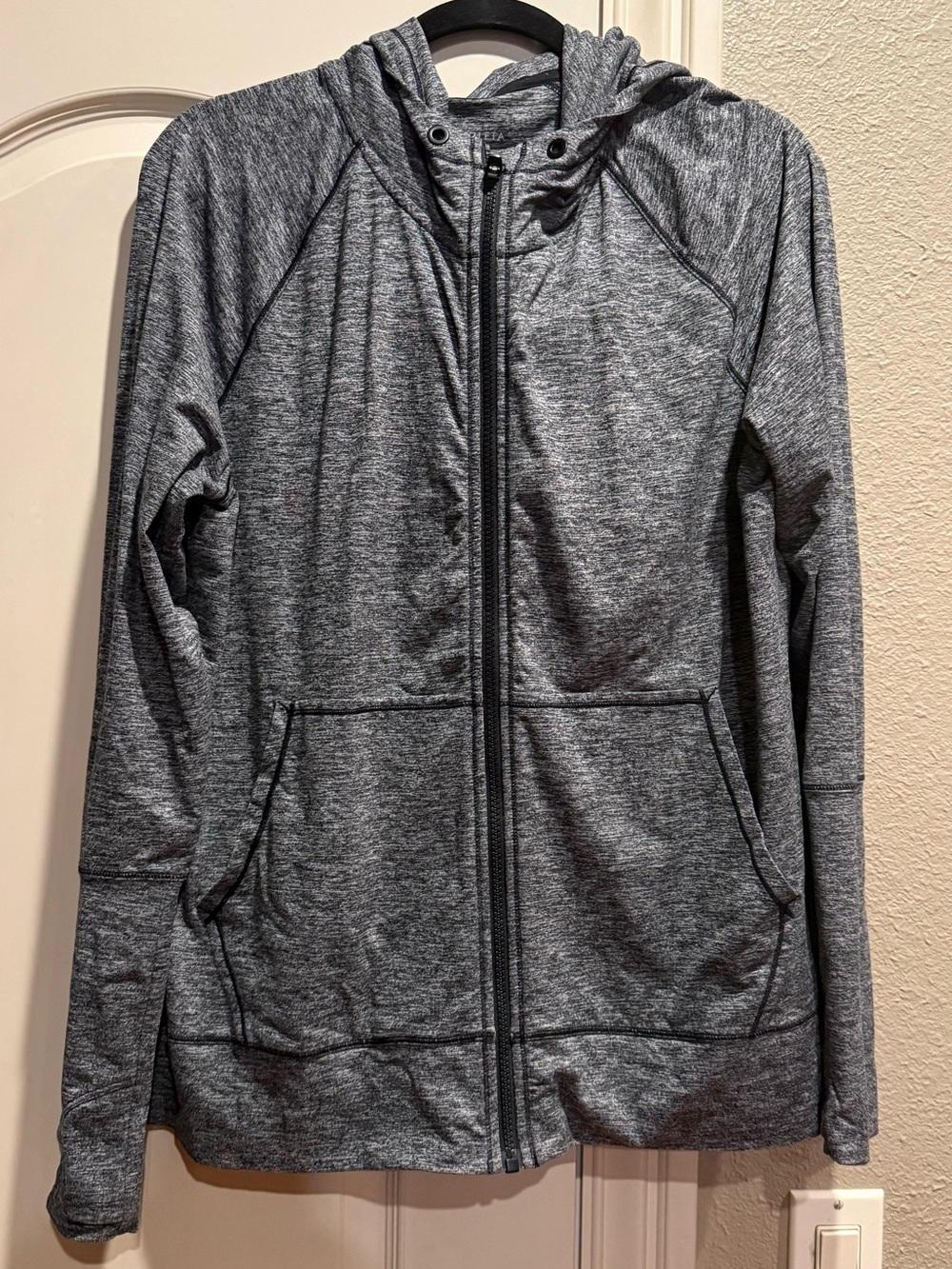 Athleta Uptempo Full Zip Dark Grey Heather Hoodie